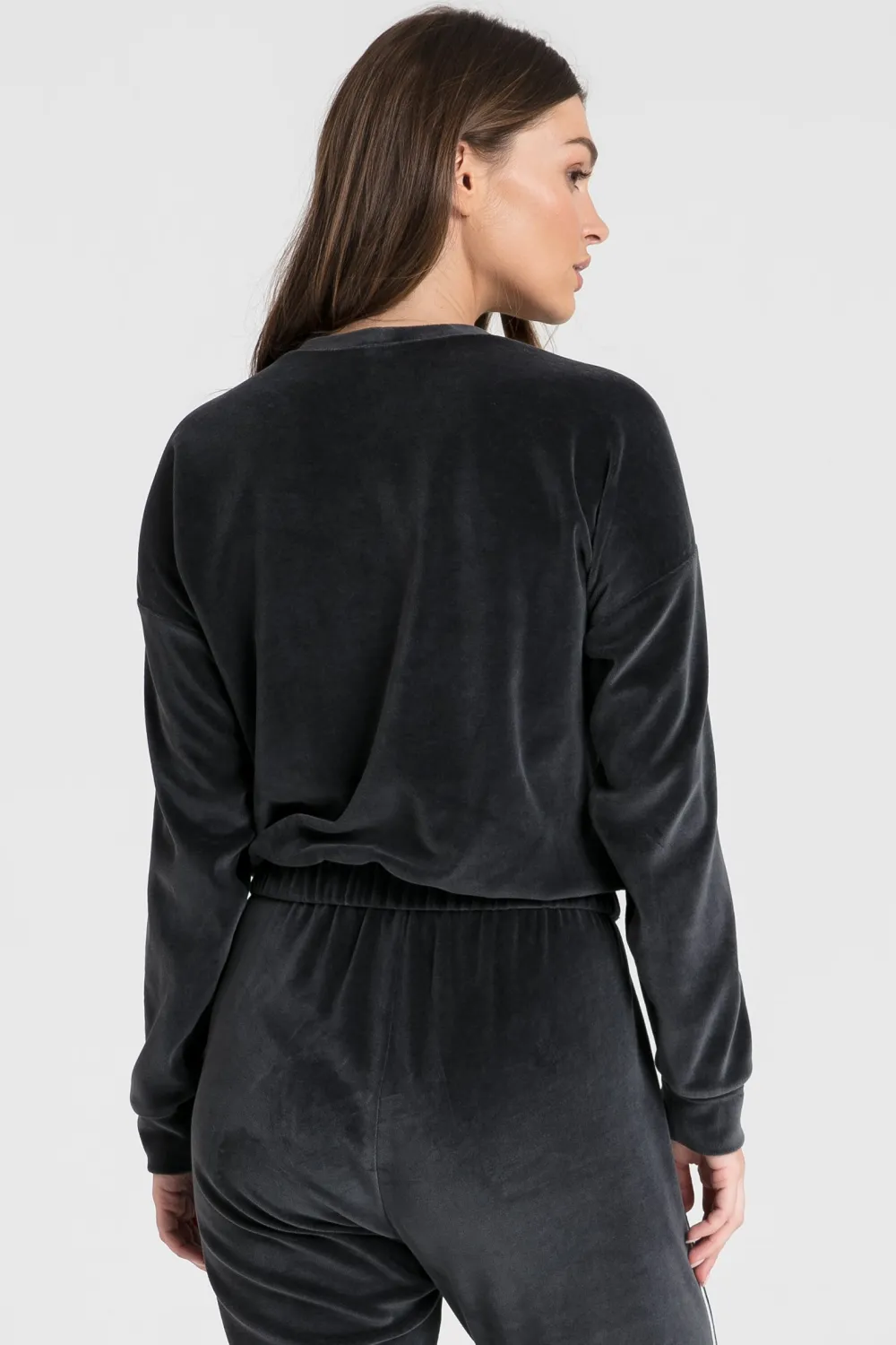 Outlet Weurowa buza z wyputką - grafitowa Odzież Casualowa|Bluzy