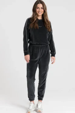 Outlet Weurowa buza z wyputką - grafitowa Odzież Casualowa|Bluzy