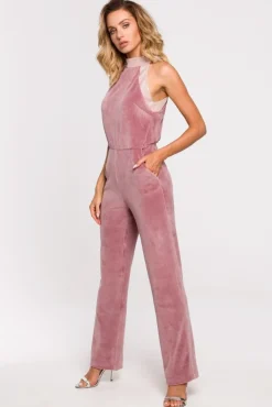 Clearance Weurowy kobinezon - brudny róż Eleganckie Kombinezony|Kombinezony
