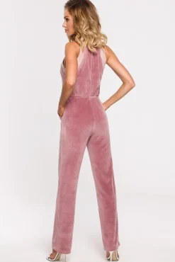 Clearance Weurowy kobinezon - brudny róż Eleganckie Kombinezony|Kombinezony