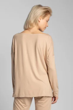 Discount Wikozowa piżaa z buzką i podniai - cappuccino Piżamy|Komplety