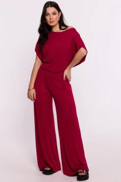 Clearance Wikozowa buza z opadający raienie - bordowa Odzież Casualowa|Dobry Skład