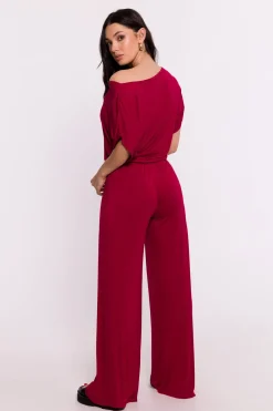 Clearance Wikozowa buza z opadający raienie - bordowa Odzież Casualowa|Dobry Skład
