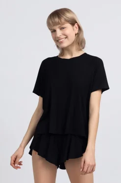 Clearance Wikozowa buzka do pania z rozcięcie - czarna Piżamy