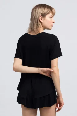 Clearance Wikozowa buzka do pania z rozcięcie - czarna Piżamy