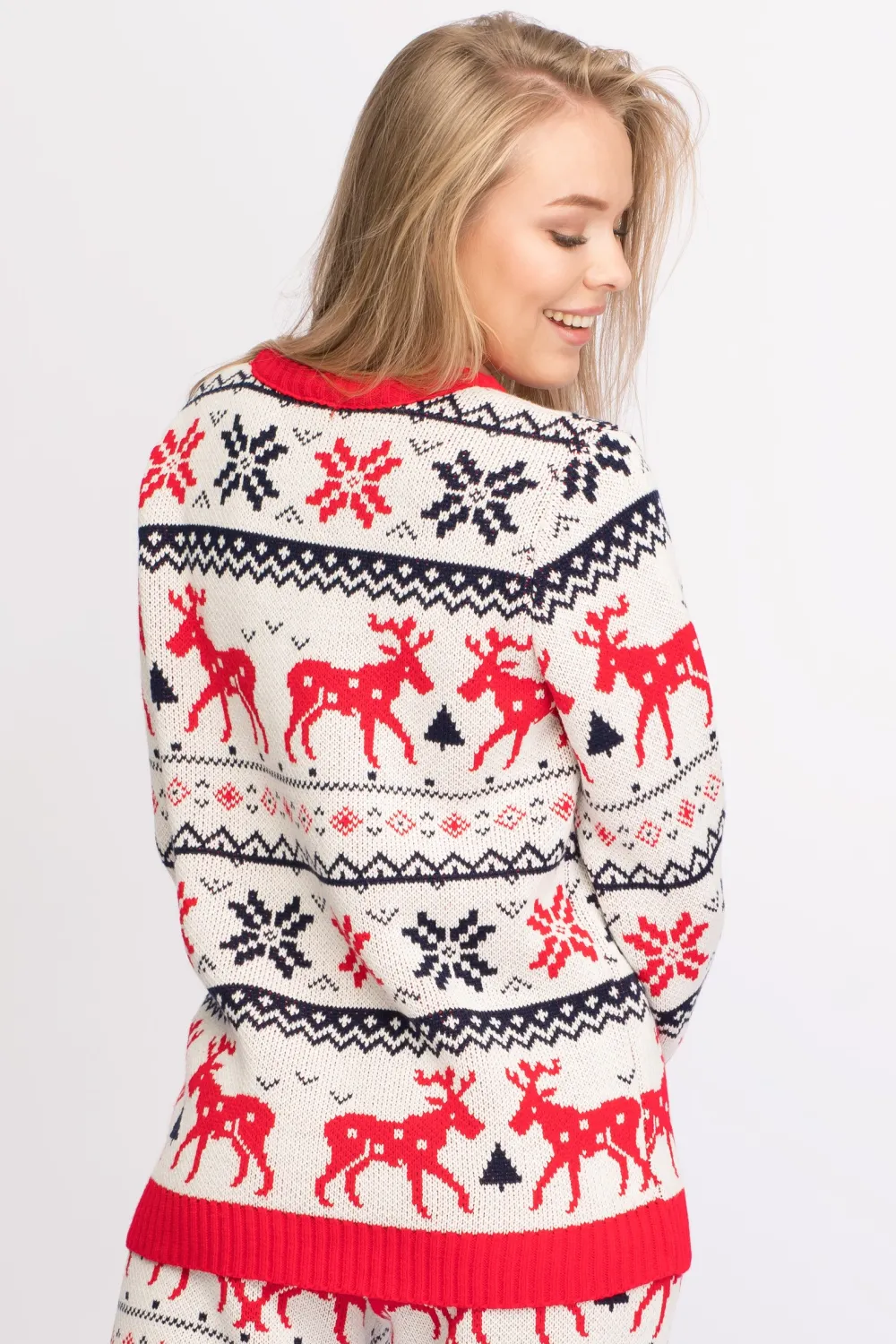 Best Świąteczny sweter w renifery - biały Swetry