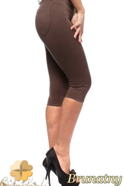 Best Włoskie legginsy rybaczki 3/4 - brunatne Legginsy