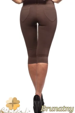 Best Włoskie legginsy rybaczki 3/4 - brunatne Legginsy