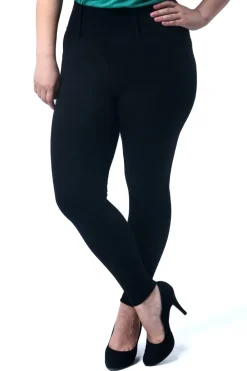 Discount Włokie wyzczupające egginy z wyoki tane - czarne Spodnie|Legginsy
