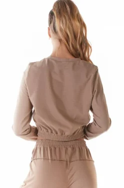 Discount Wygodna buzka ze ściągaczai - beżowa Odzież Casualowa|Dobry Skład