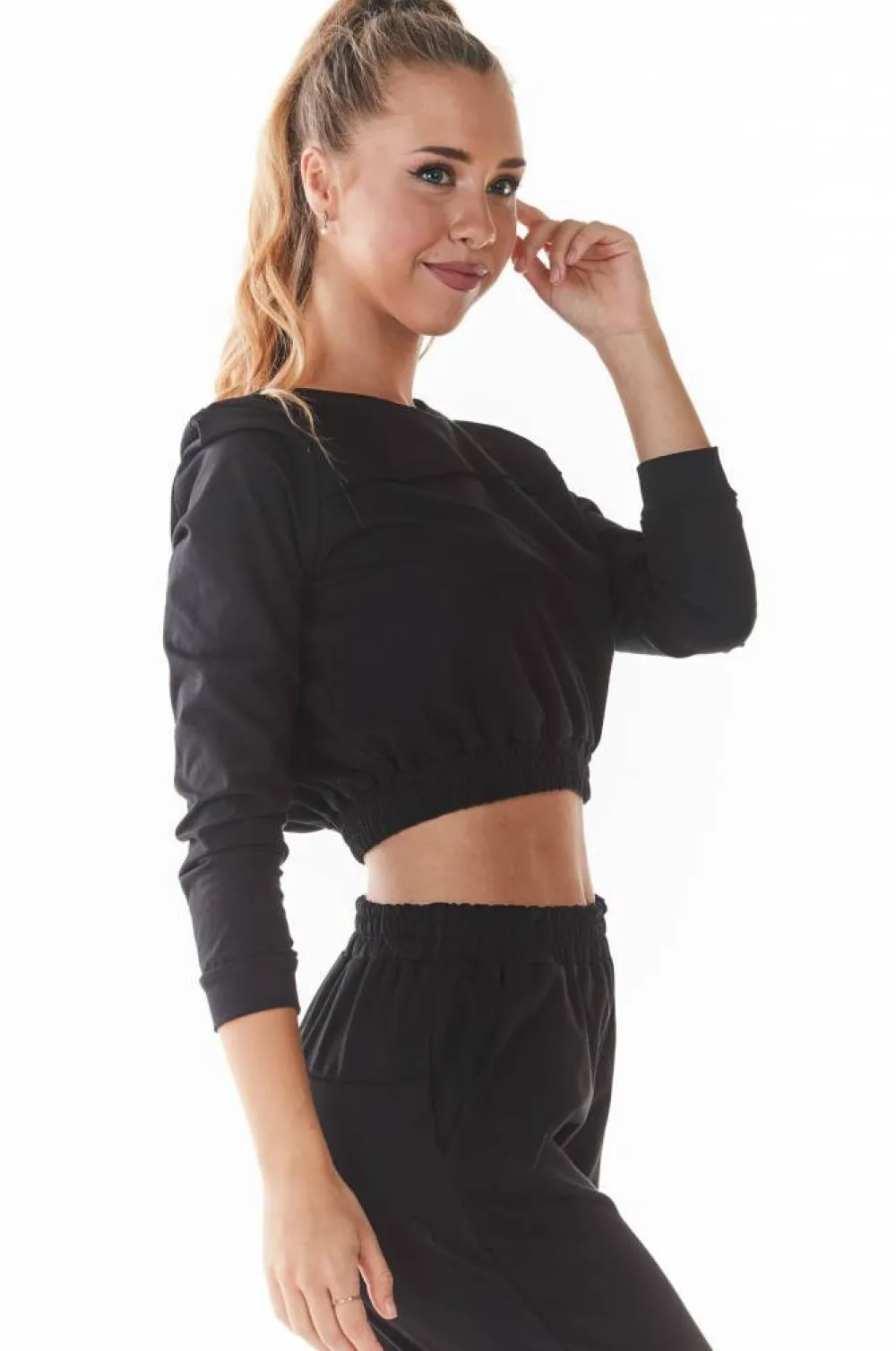 Clearance Wygodna buzka ze ściągaczai - czarna Odzież Casualowa|Dobry Skład