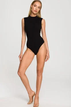 Wygodne body z półgofe - czarne Body|Odzież Casualowa