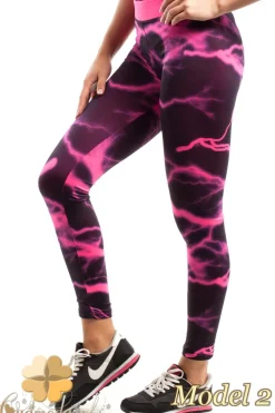 Clearance Wyjątkowe egginy fitne we wzór Legginsy