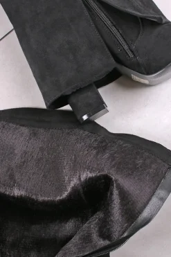 Discount Wysokie buty na grubym obcasie Jacinta - czarne Kozaki|Botki