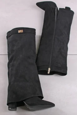 Discount Wysokie buty na grubym obcasie Jacinta - czarne Kozaki|Botki