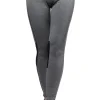 Best Wyszczuplające legginsy ze wstawką na wysokości kolana - grafitowy-melanż Legginsy