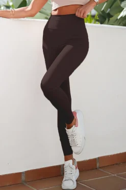 Best Wyzczupające egginy z wyoki tane - czekoadowe Legginsy|Odzież Casualowa