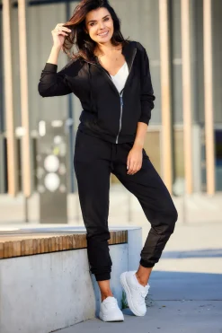 Online Zauwana buza daka z kapture - czarna Odzież Casualowa|Bluzy