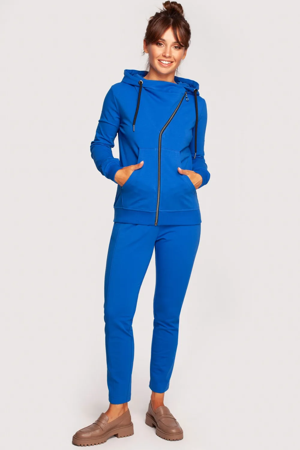 Clearance Zasuwana bluza z kapturem - chabrowa Odzież Casualowa|Bluzy