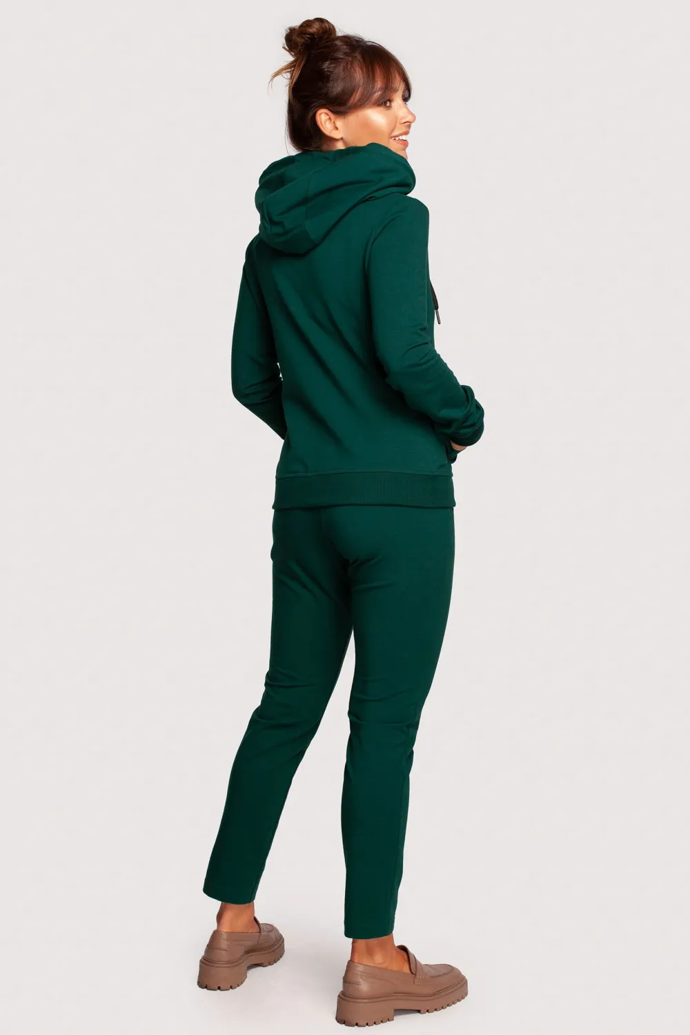 Discount Zasuwana bluza z kapturem - ciemnozielona Bluzy