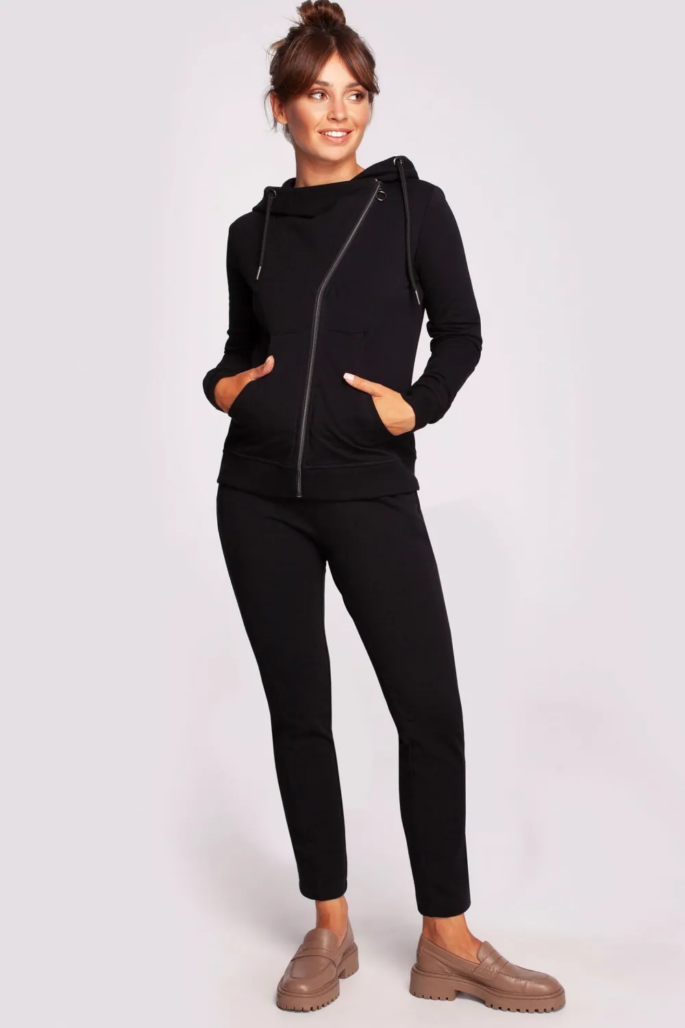 New Zasuwana bluza z kapturem - czarna Odzież Casualowa|Bluzy