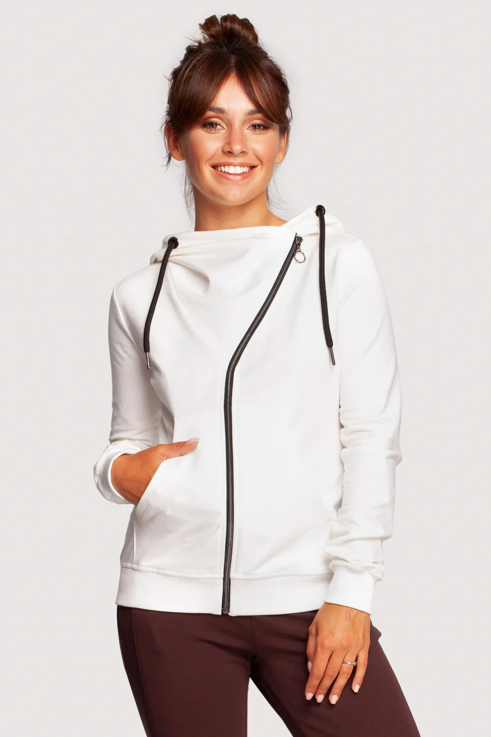 Discount Zauwana buza z kapture - ecru Odzież Casualowa|Bluzy