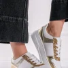 Outlet Złote trampki na platformie Drew - biało-złote Sneakersy